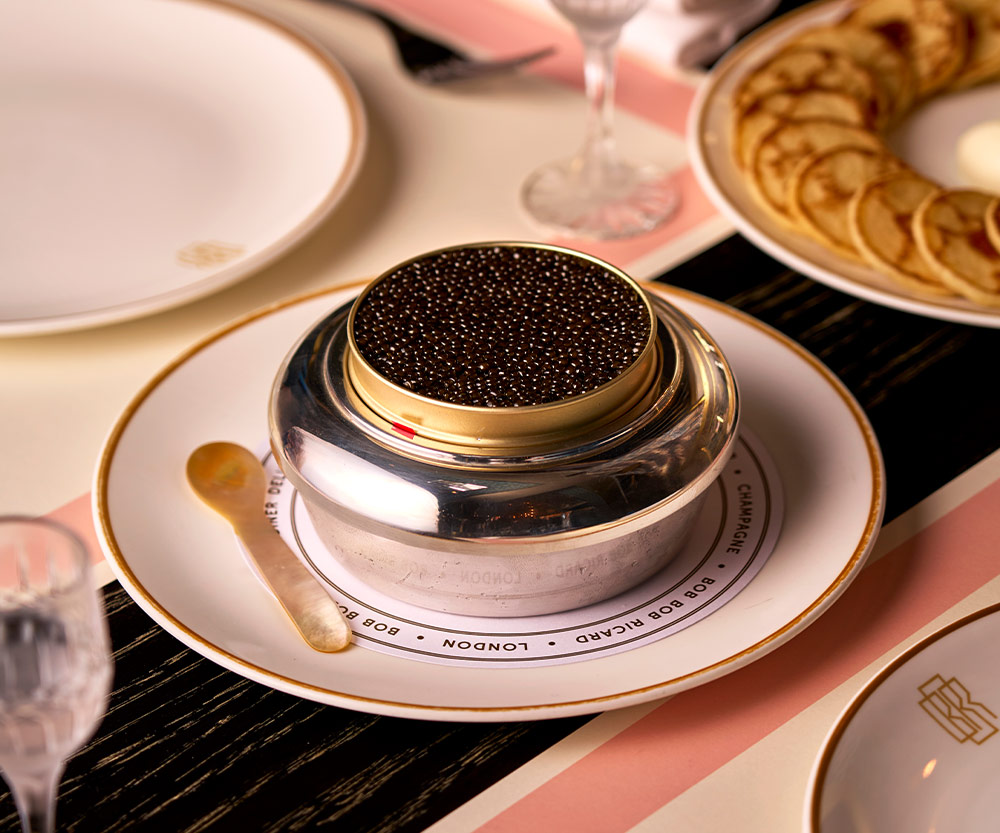 Caviar service at Bob Bob Ricard Soho